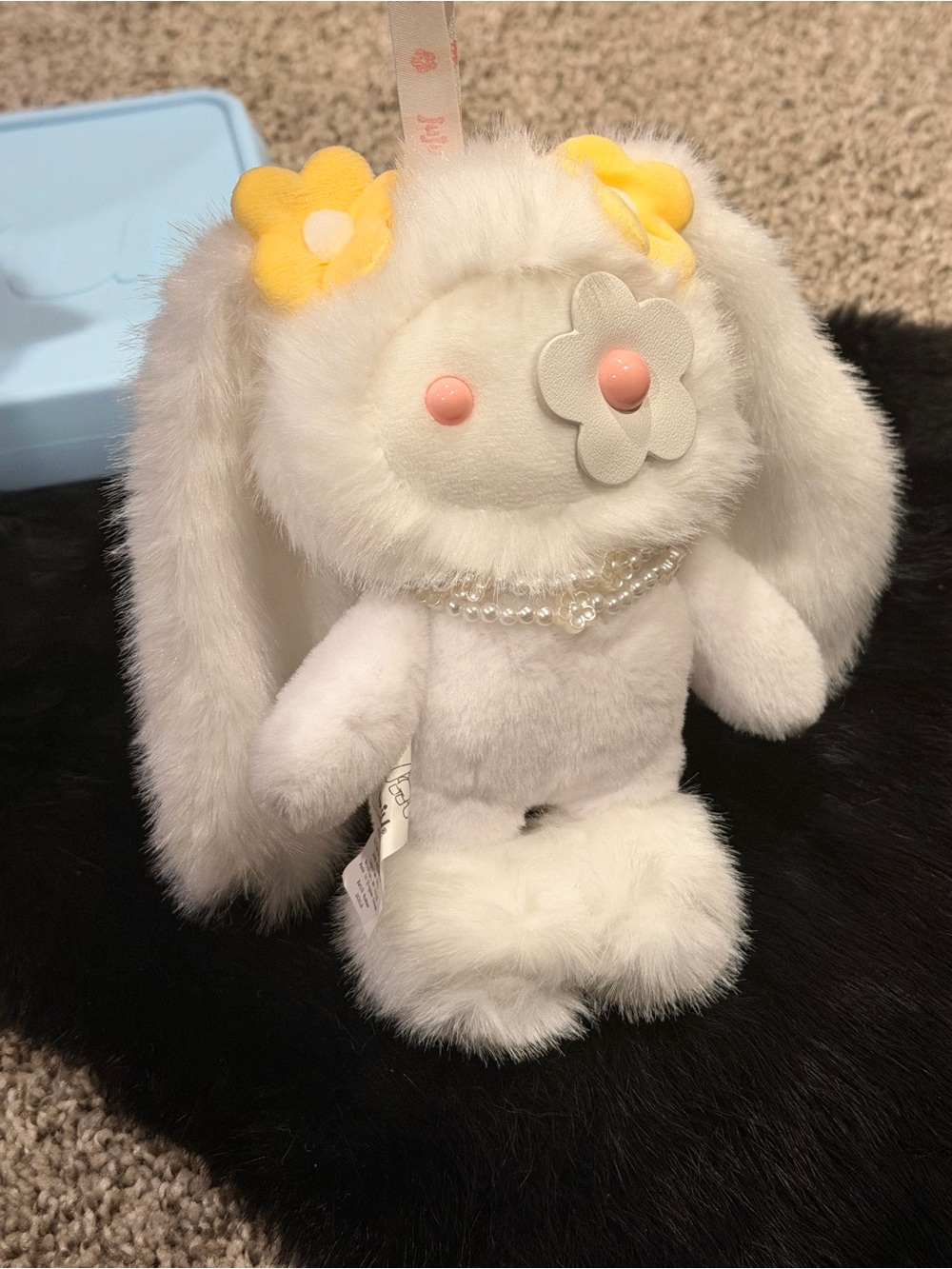New Cj Hendry Flower Market White Juju - super rare! Plush pendant